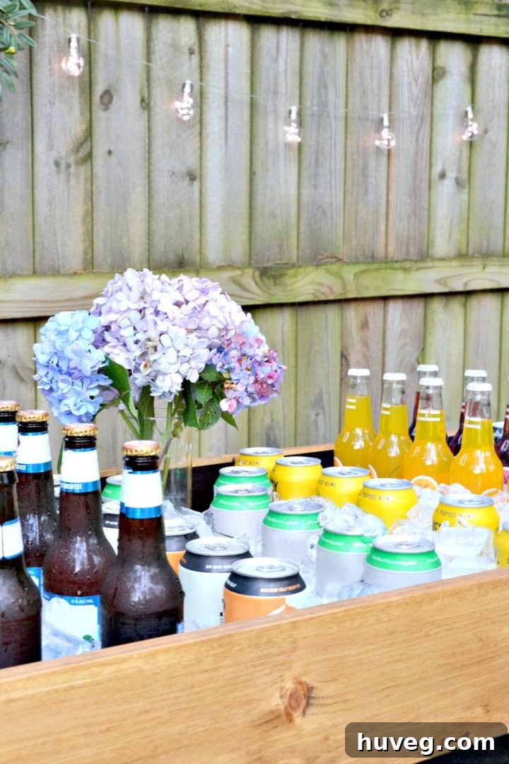 Drink station buffet featuring beers and sodas, perfectly chilled
