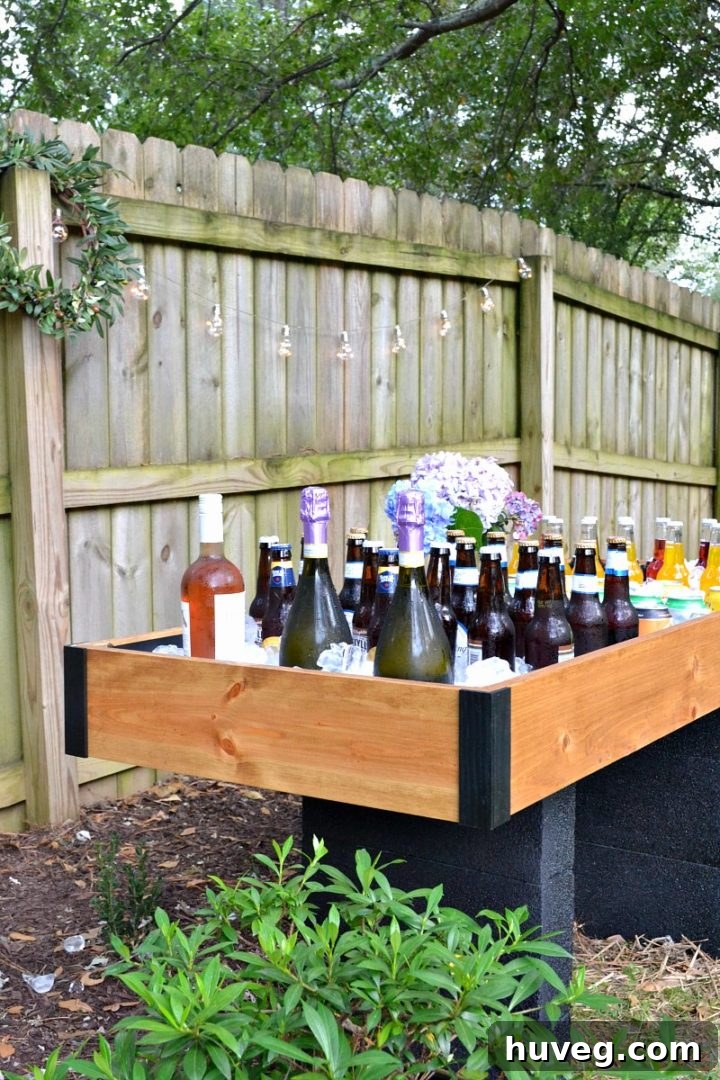 DIY outdoor party cooler drink station, a backyard essential