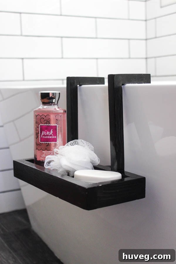 DIY Modern Bath Caddy by Lindi from Love Create Celebrate, perfect for a relaxing soak
