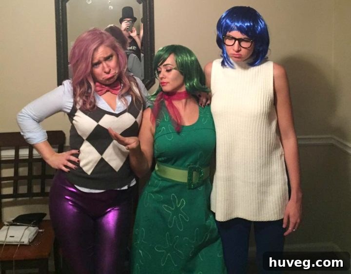 Inside Out Group Cosplay - Fear, Disgust, and Sadness costumes