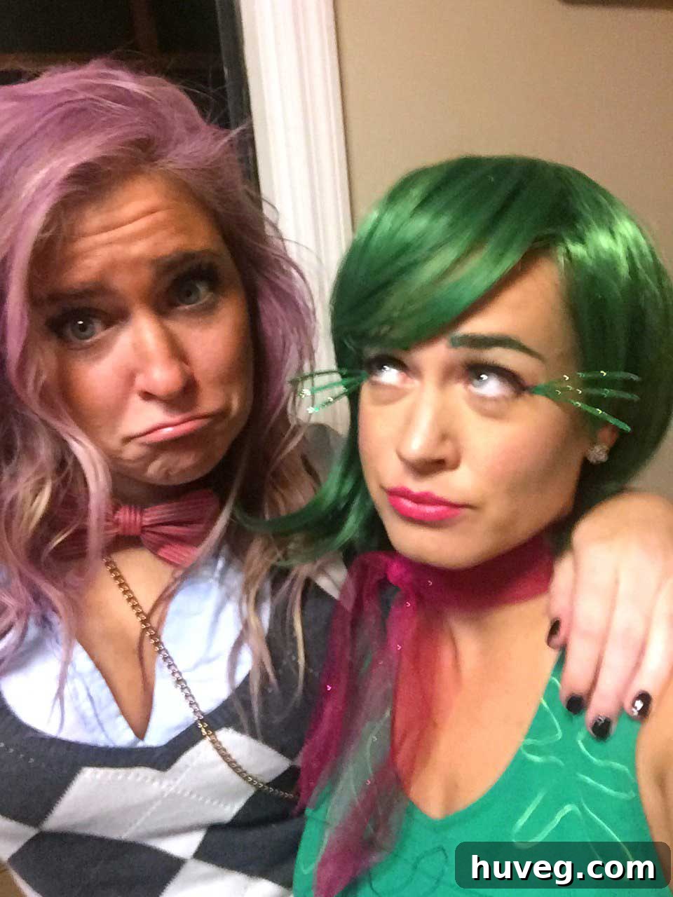 Homemade Inside Out Costumes - Fear and Disgust Friends