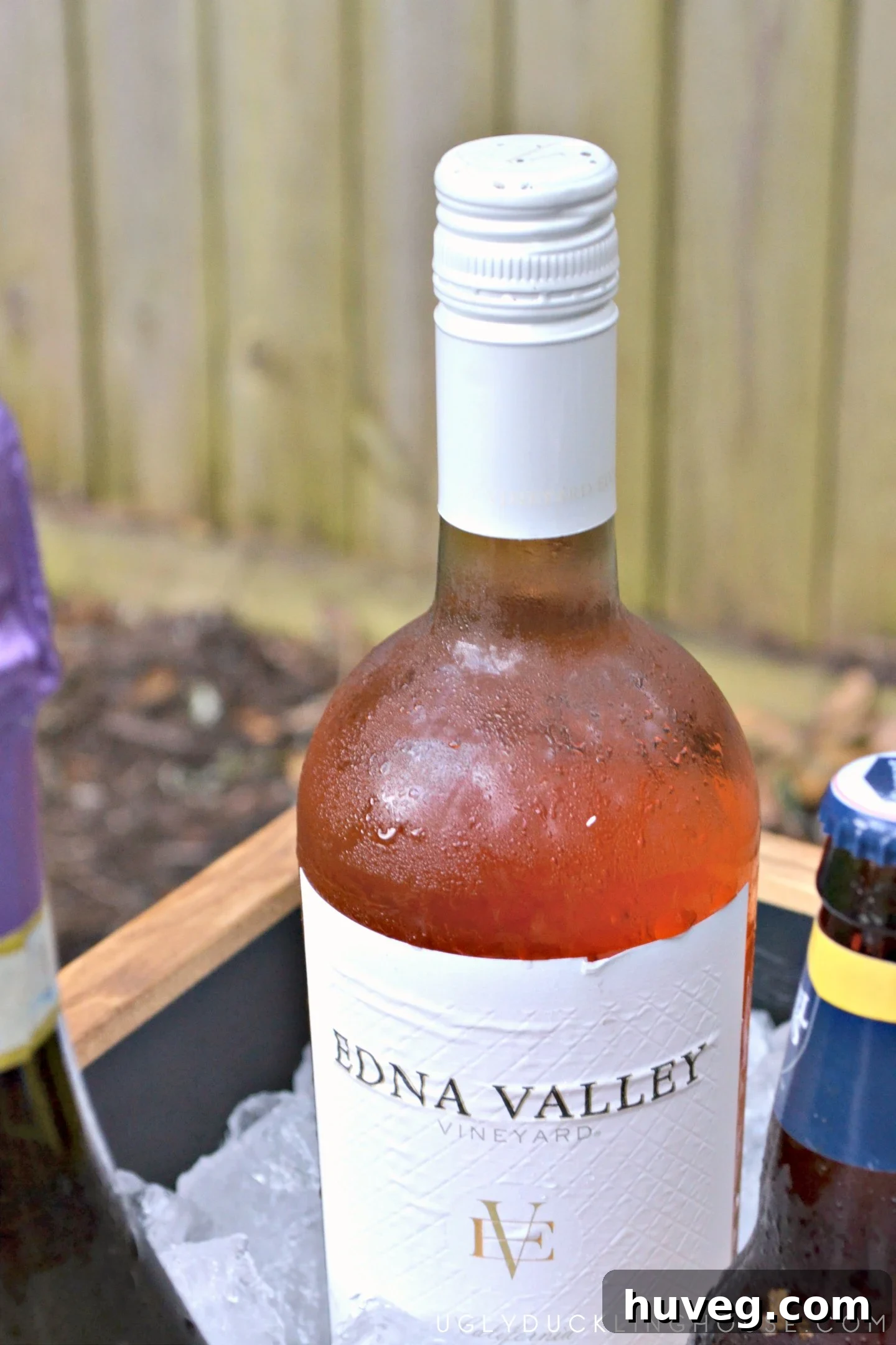 Edna Valley Vineyard rosé served at an outdoor drink station, hinting at a need for proper wine storage