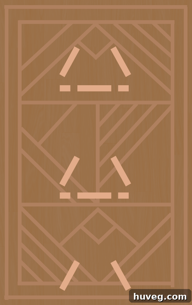 Diagram of DIY wooden wine rack dowel placement