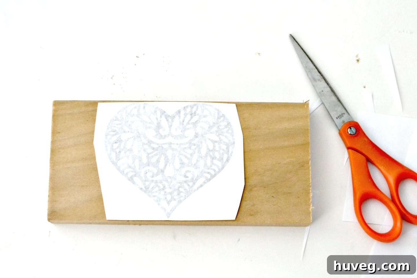 print out paper and cut to scrap wood