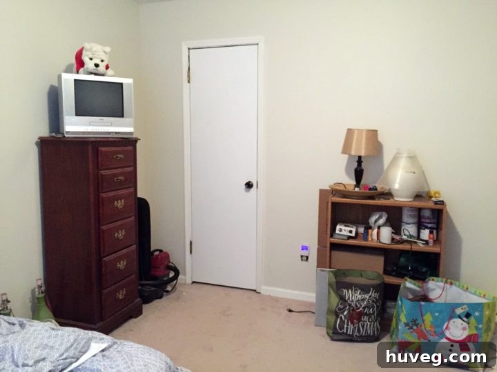 guest bedroom before - right wall