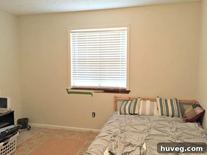 guest bedroom before - left wall