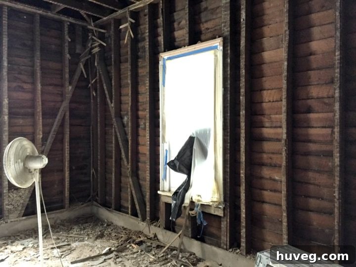 Front left room of Saving Etta, showing initial demolition