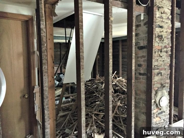 Extensive gut job in Saving Etta, exposing lath and plaster
