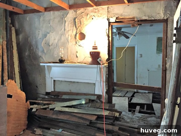 Another bedroom in Saving Etta after initial demolition