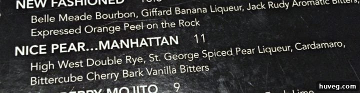 A freshly made Pear Manhattan, garnished elegantly for a refined look
