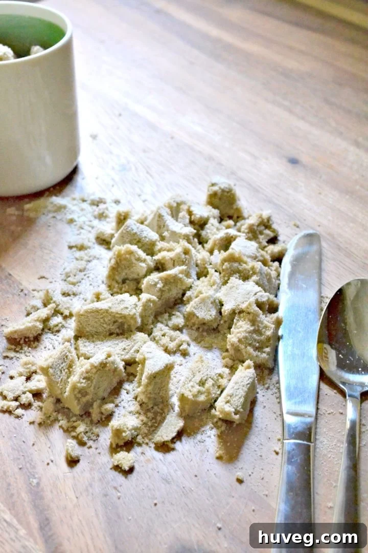 Breaking up solidified brown sugar for homemade simple syrup, a common kitchen challenge