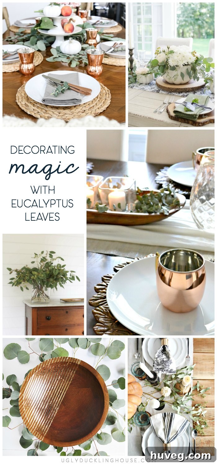 decorating magic with eucalyptus leaves