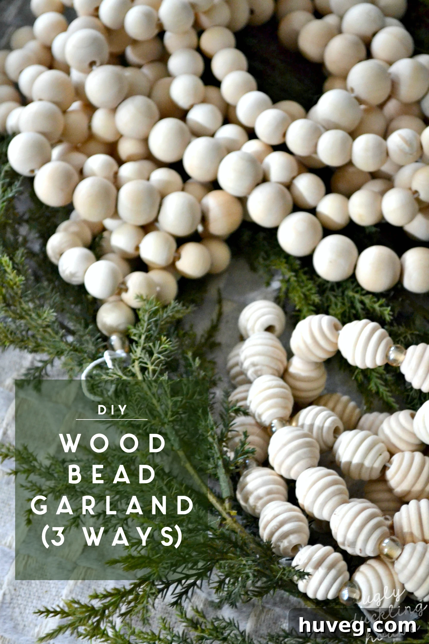 diy wood bead garland - 3 ways