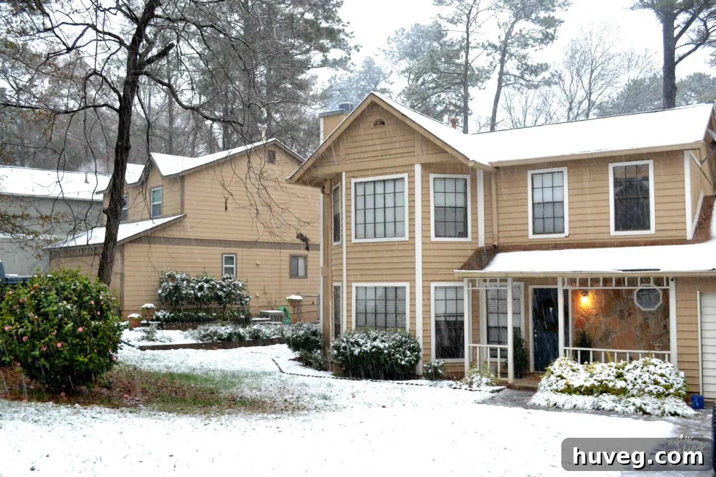 gingerbread house - snowing - december 2017