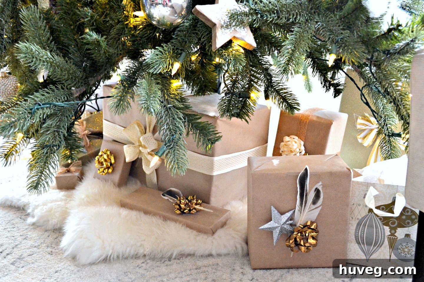using flooring paper to wrap gifts