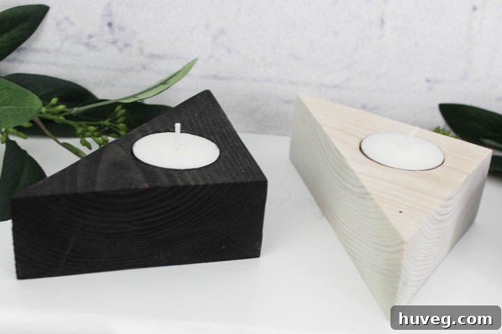 A final ensemble of multiple handmade triangle tea light holders, demonstrating their collective beauty as versatile home accents.