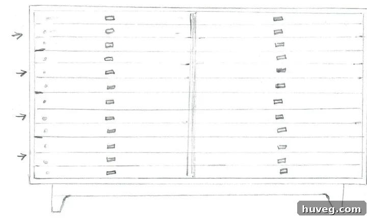 master bedroom dresser - cartographers map faux drawers