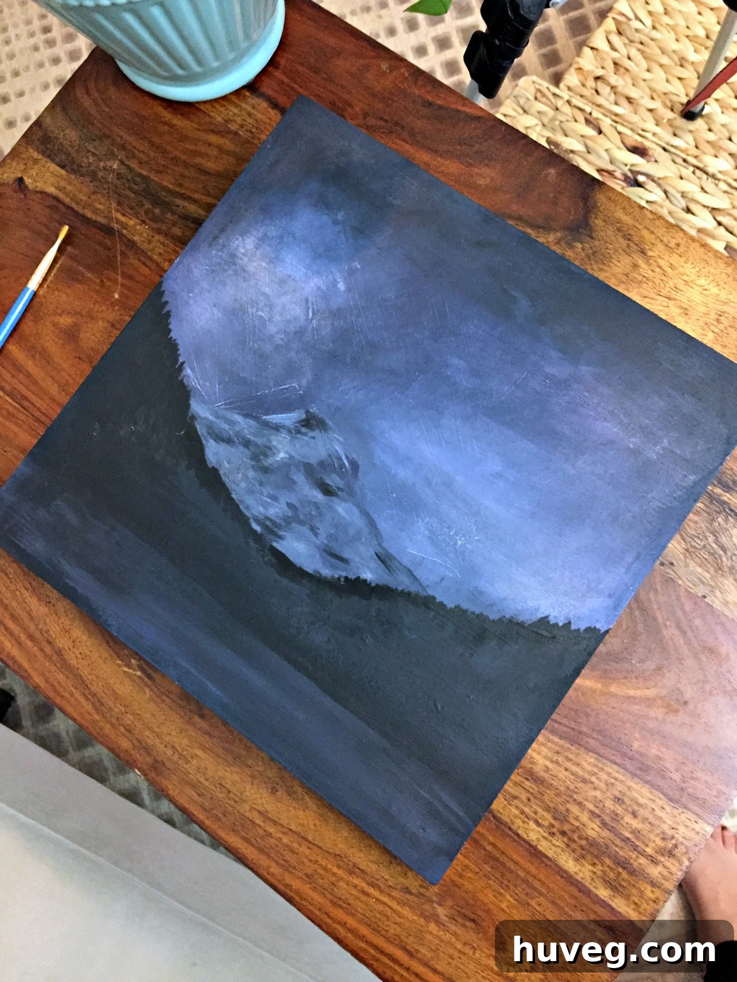 adding in multiple color layers to final painting before adding stars