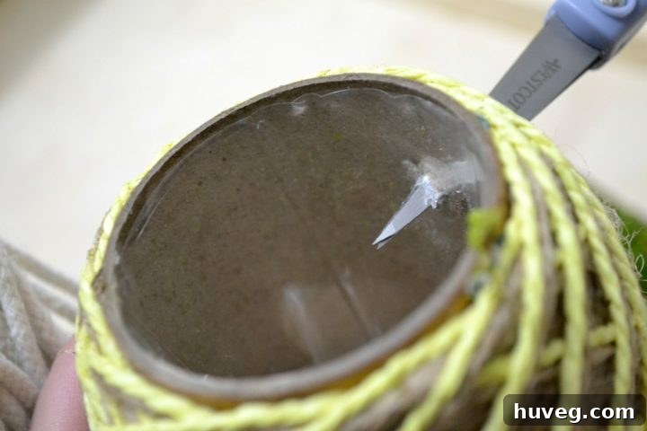poke holes through hanging planter