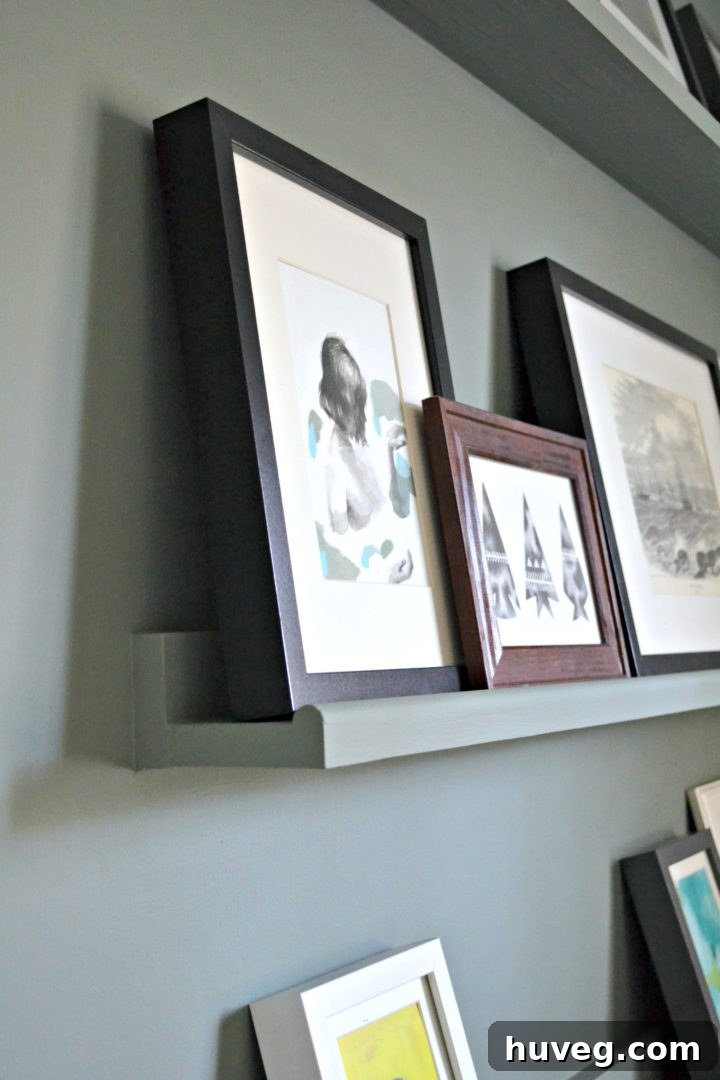 picture ledge shelves - closeup