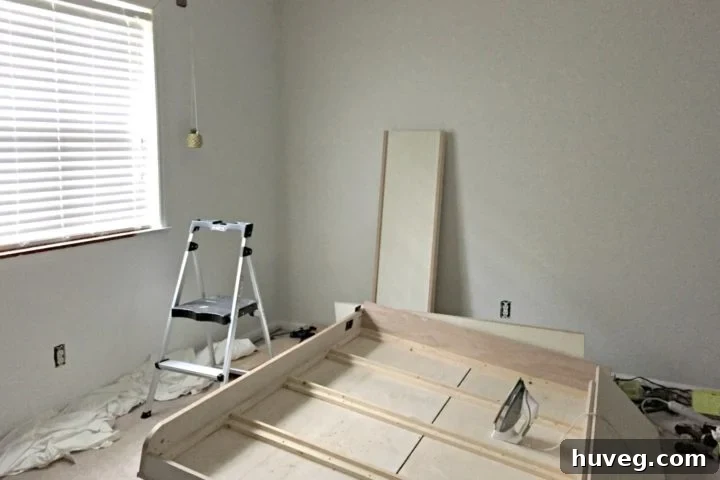 dueling diy guest bedroom murphy bed building process