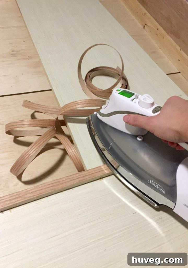 iron on veneer edge banding on plywood
