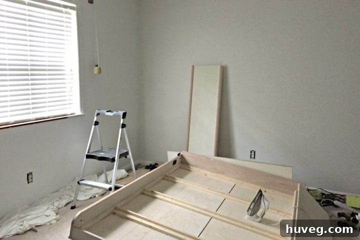 dueling diy guest bedroom murphy bed building process