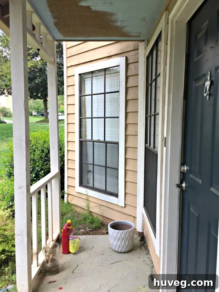 left side of front porch - before