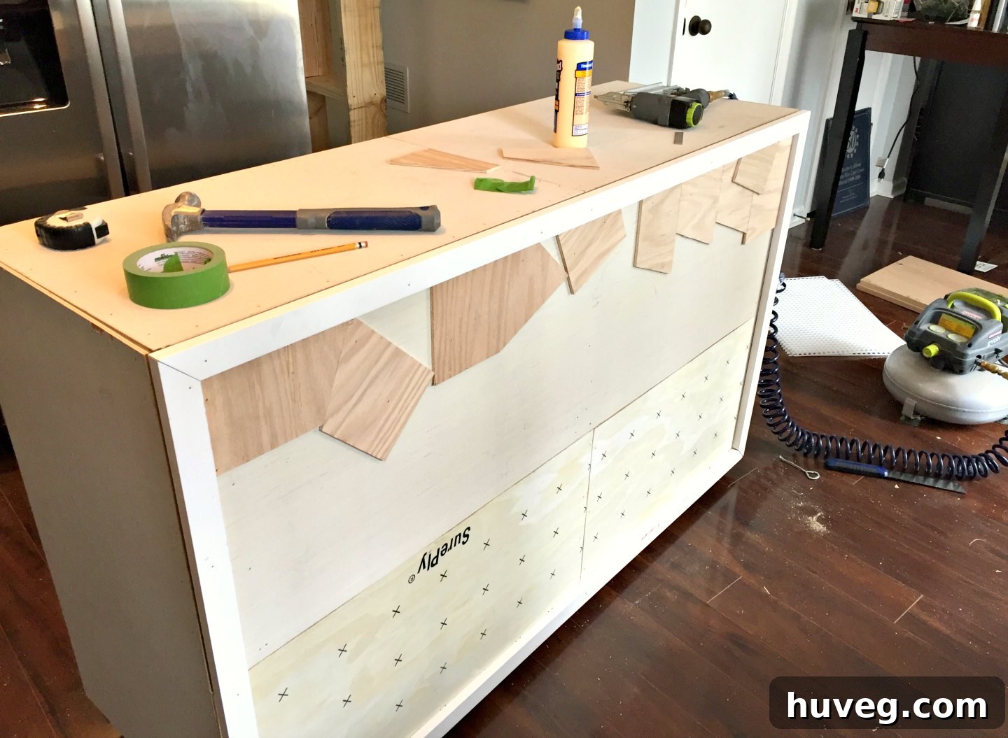 building booth in kitchen for rust-oleum