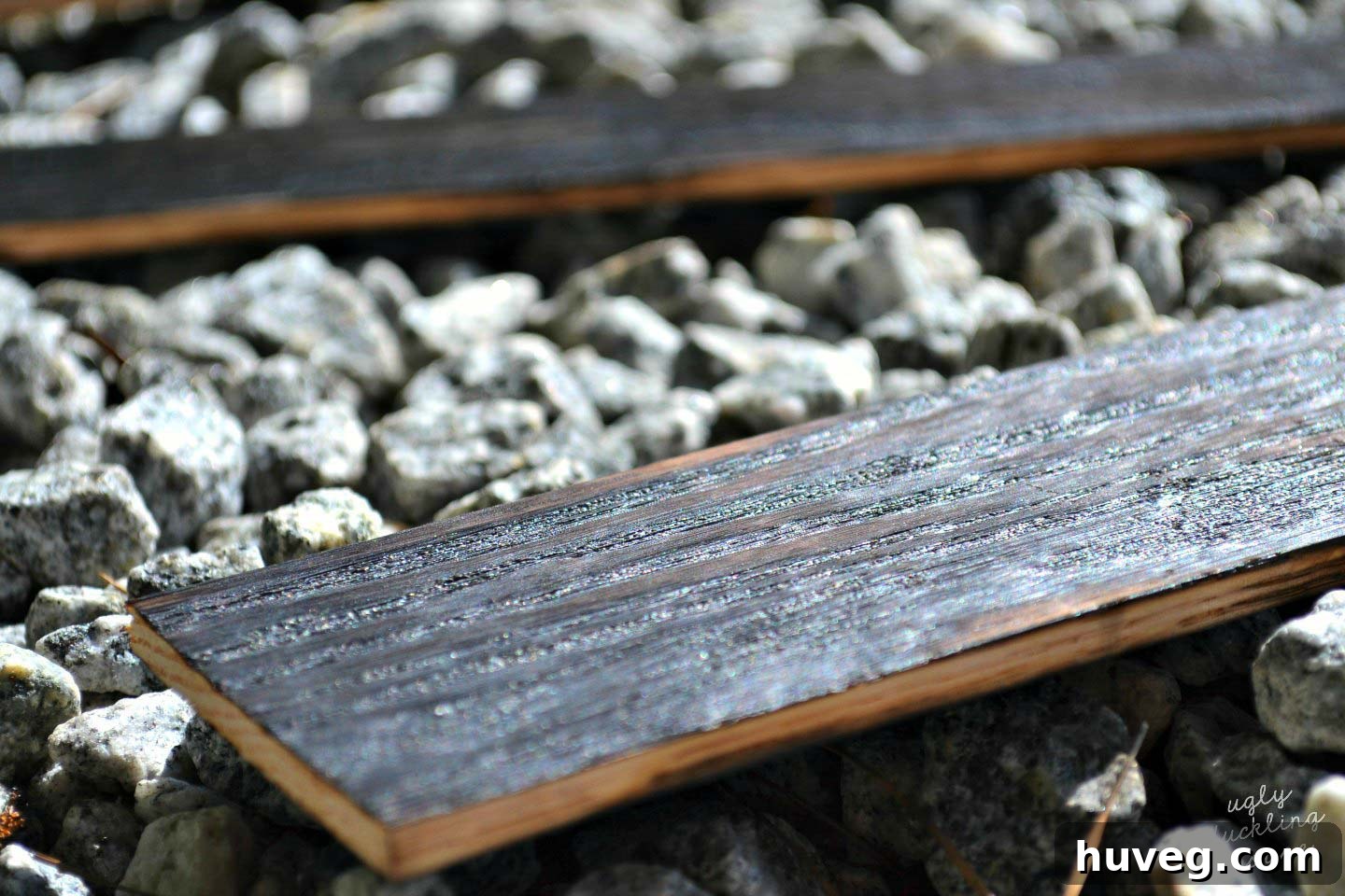 Shou sugi ban or wood charring really brings out the grain and finish in these pieces of wood.