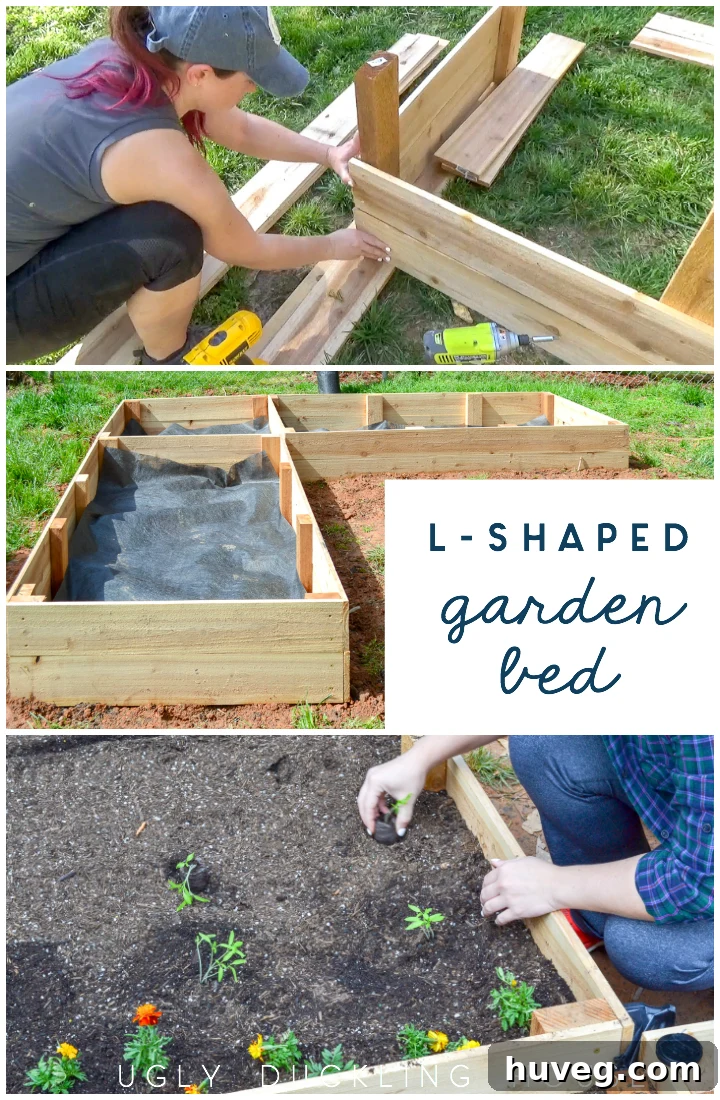diy l shaped raised garden bed