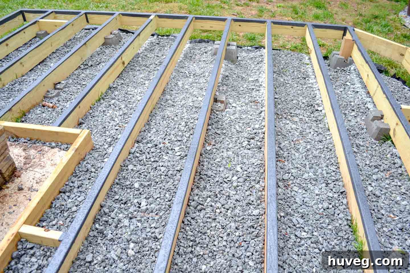 build a floating deck on sloped yard