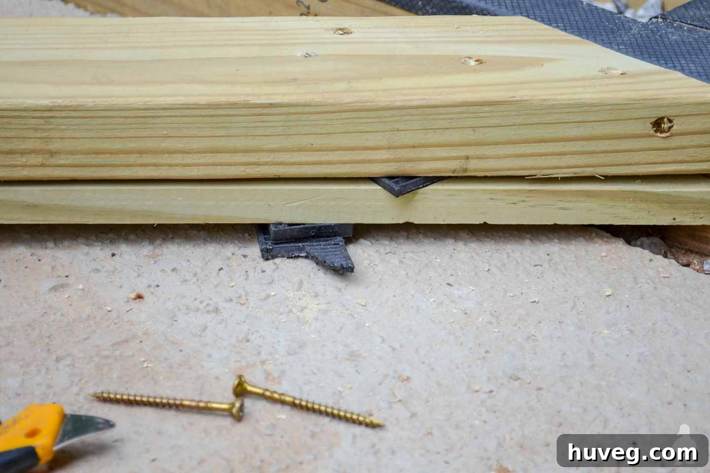 elevate the frame boards with plastic shims