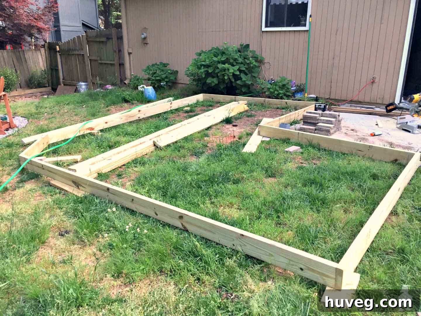 outer frame of floating deck