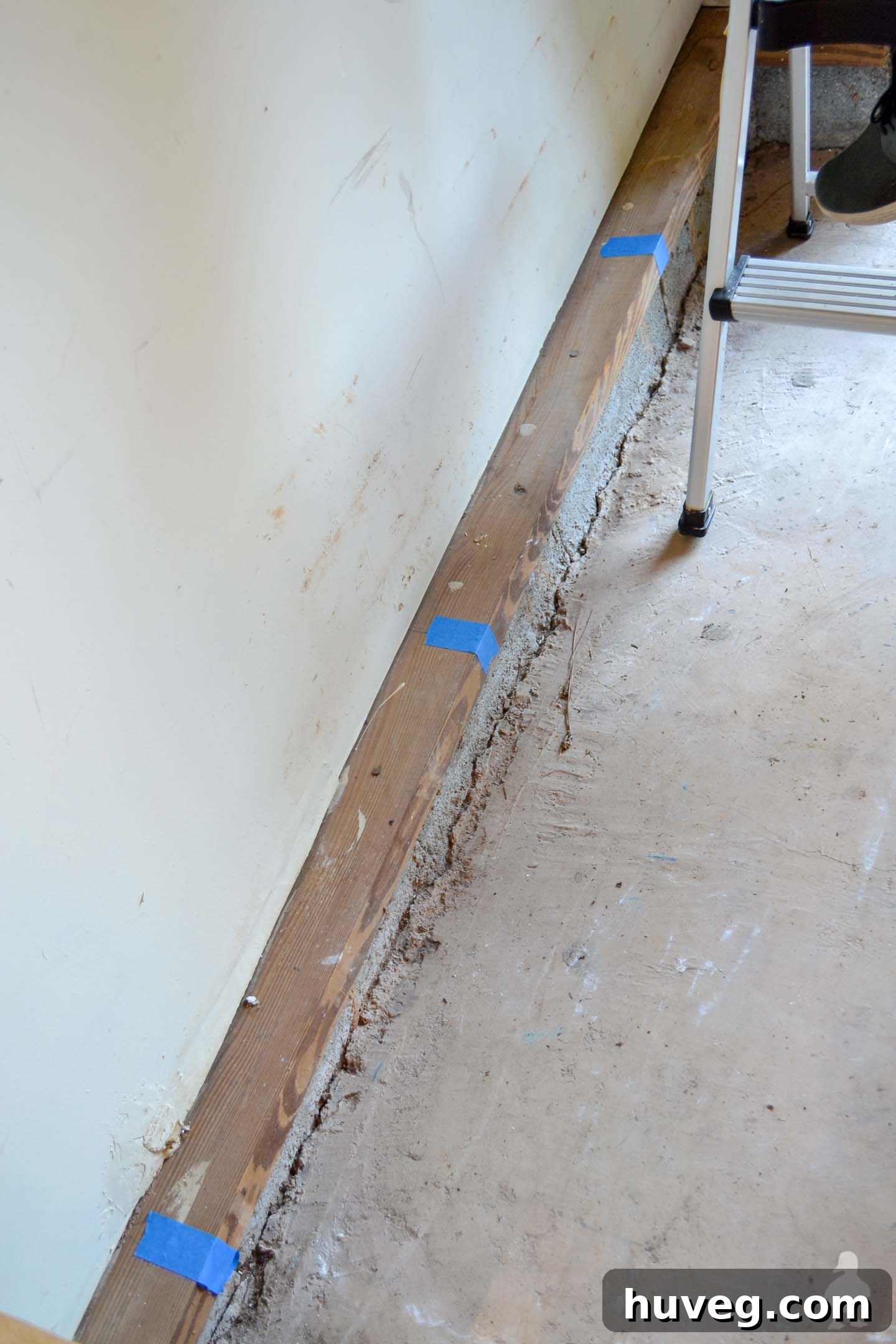 mark bottom and top with stud markings using tape