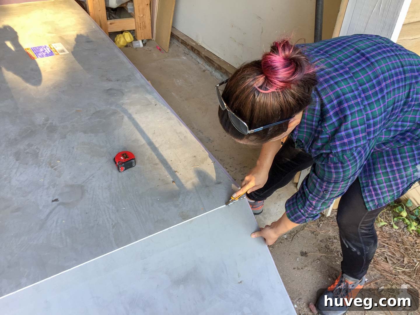 score drywall on both sides and snap
