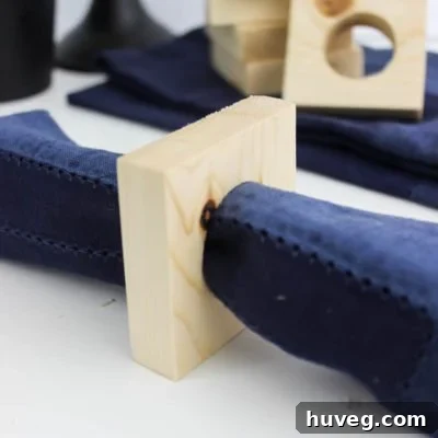 Simple square napkin rings crafted from scrap wood, a quick and eco-friendly DIY project for table settings