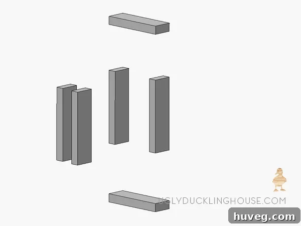 Outdoor bench seat leg assembly guide using 2x4s - animated GIF tutorial for building sturdy outdoor furniture