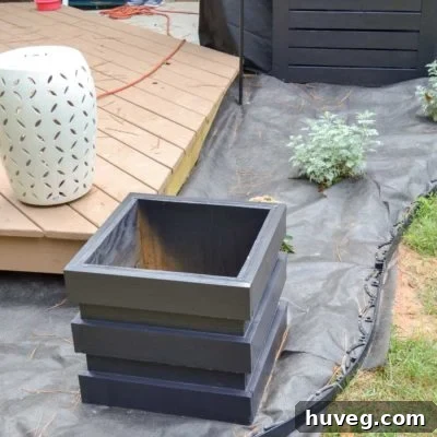 landscaping and new planters around deck