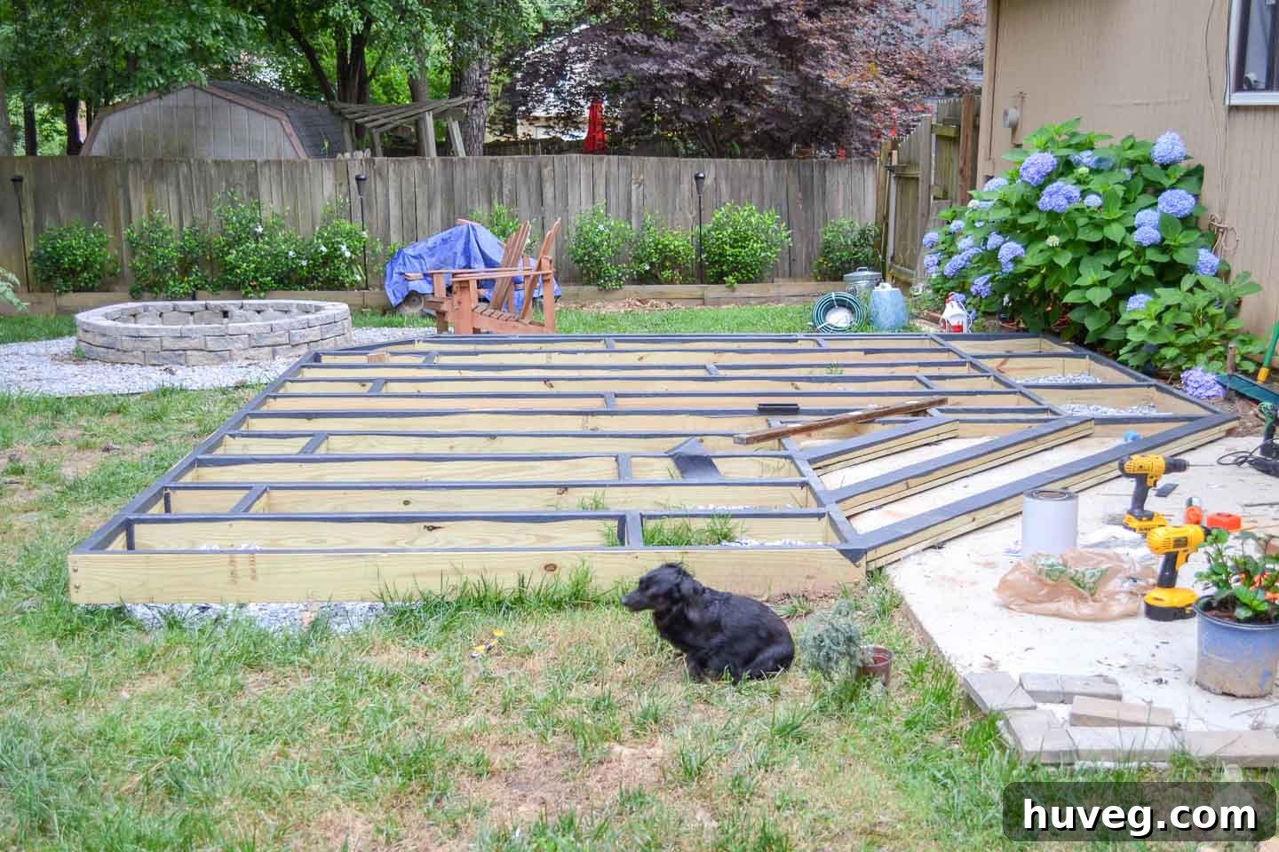 full frame of floating deck