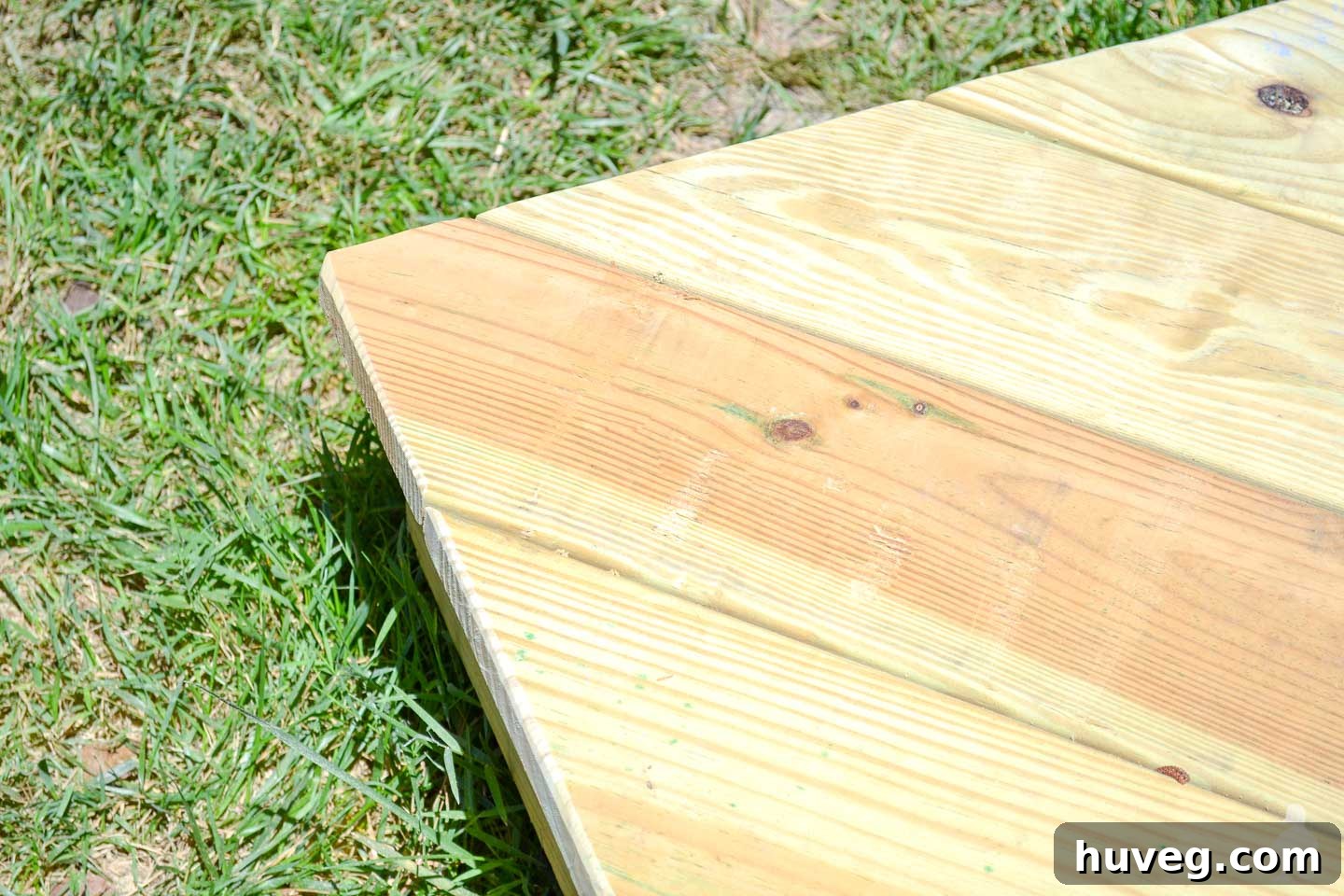 corner of deck after trim and shaping