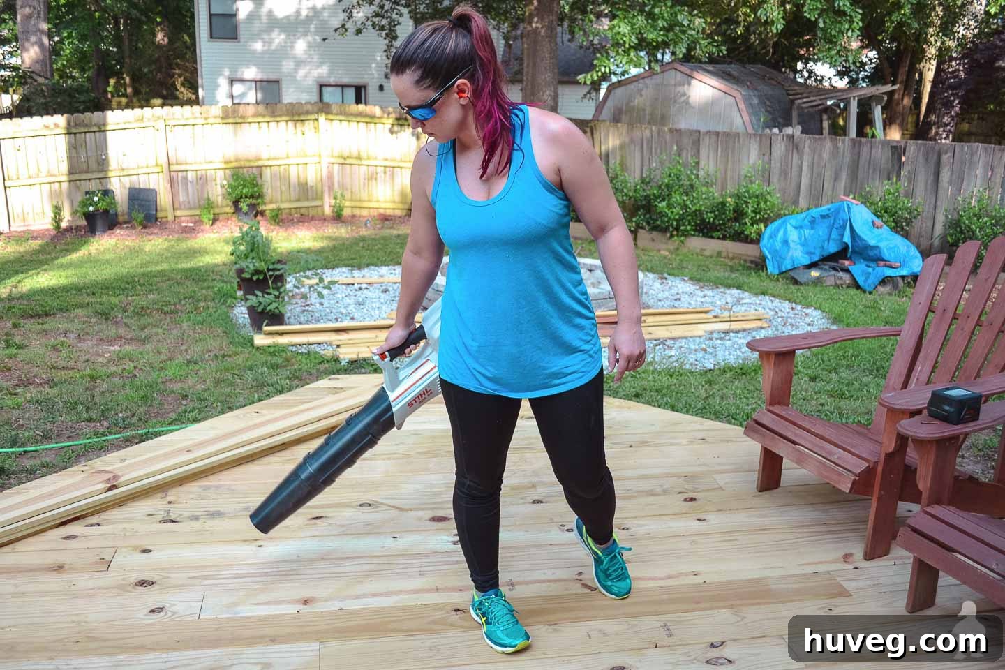 me using STIHL blower