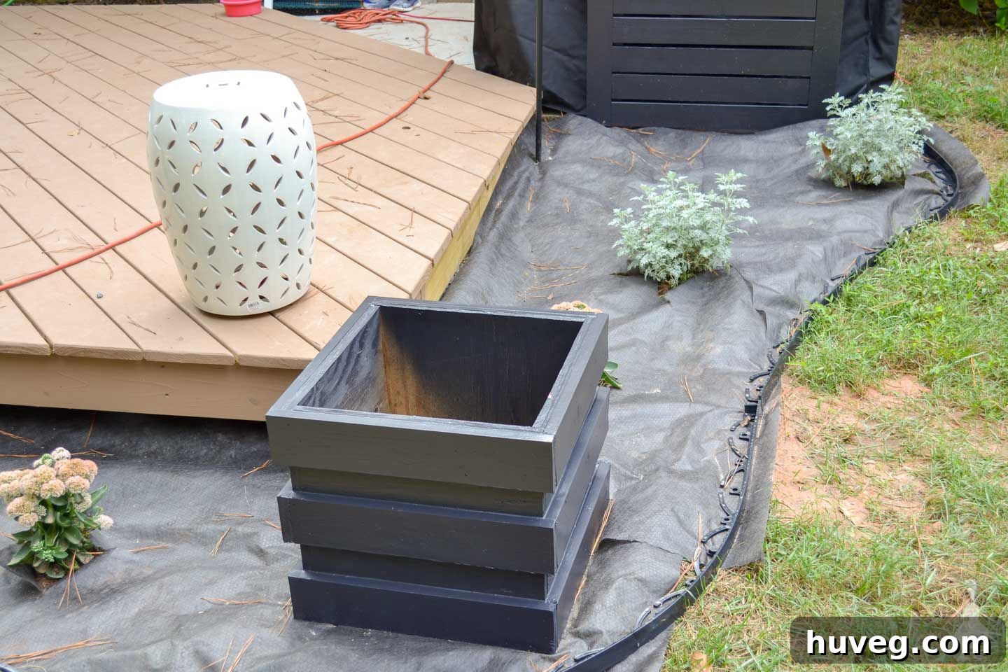 New Landscaping and Planters Enhancing the Deck Area