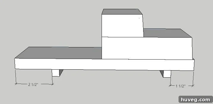 DIY Vintage Christmas Truck construction, showing the axles being glued into place