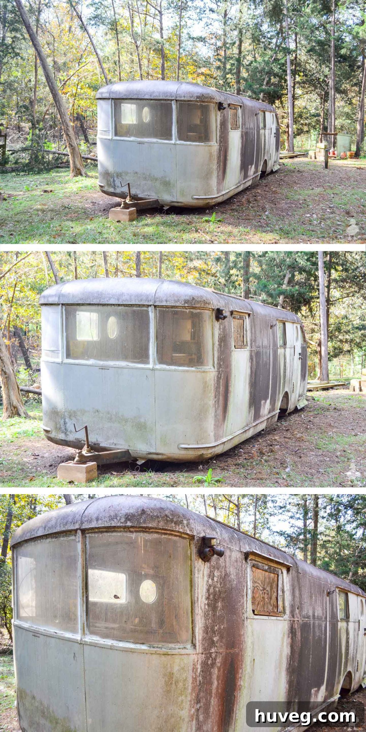 exterior front end of travel trailer
