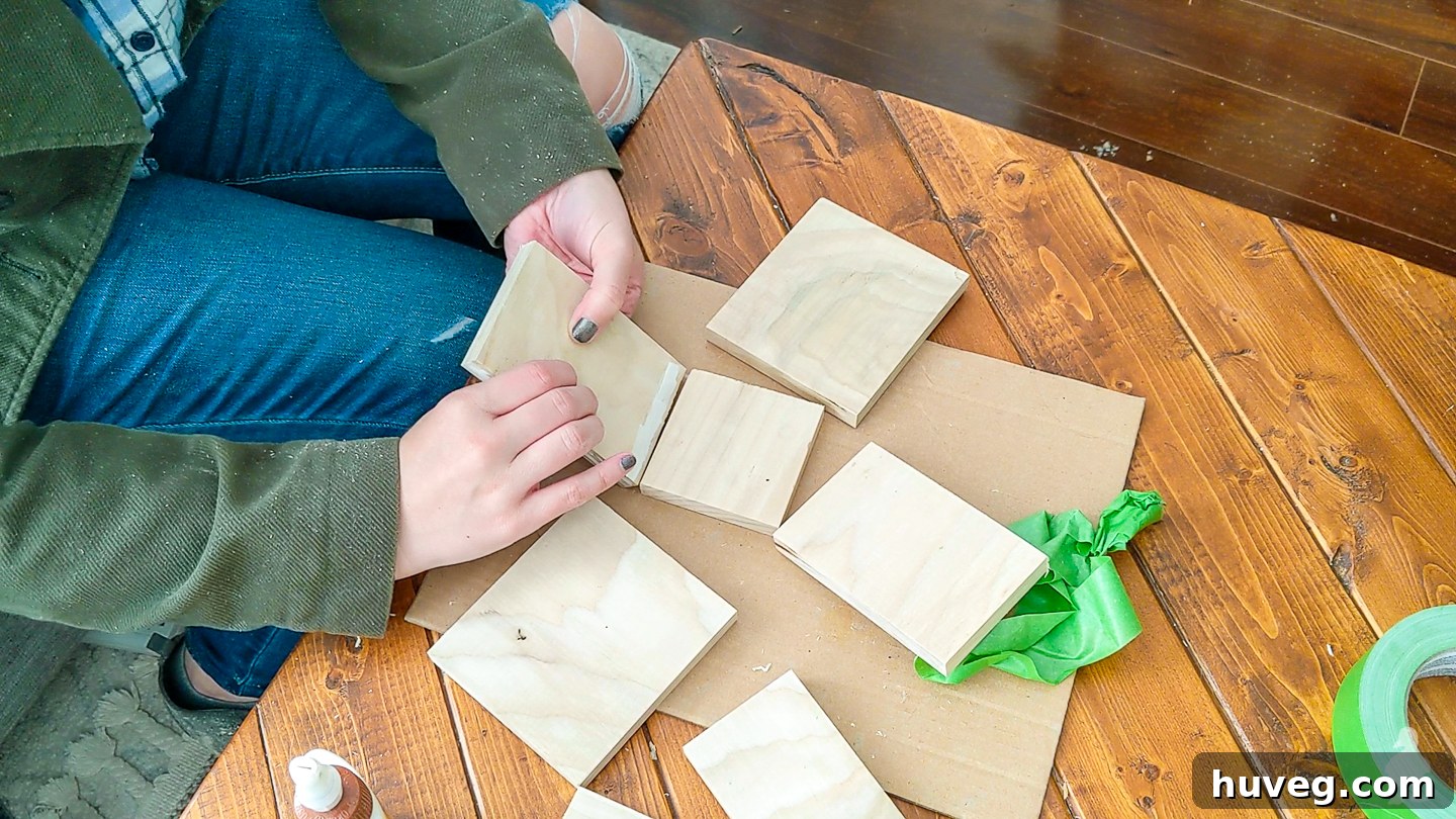 Wood pieces cut for the DIY succulent planter