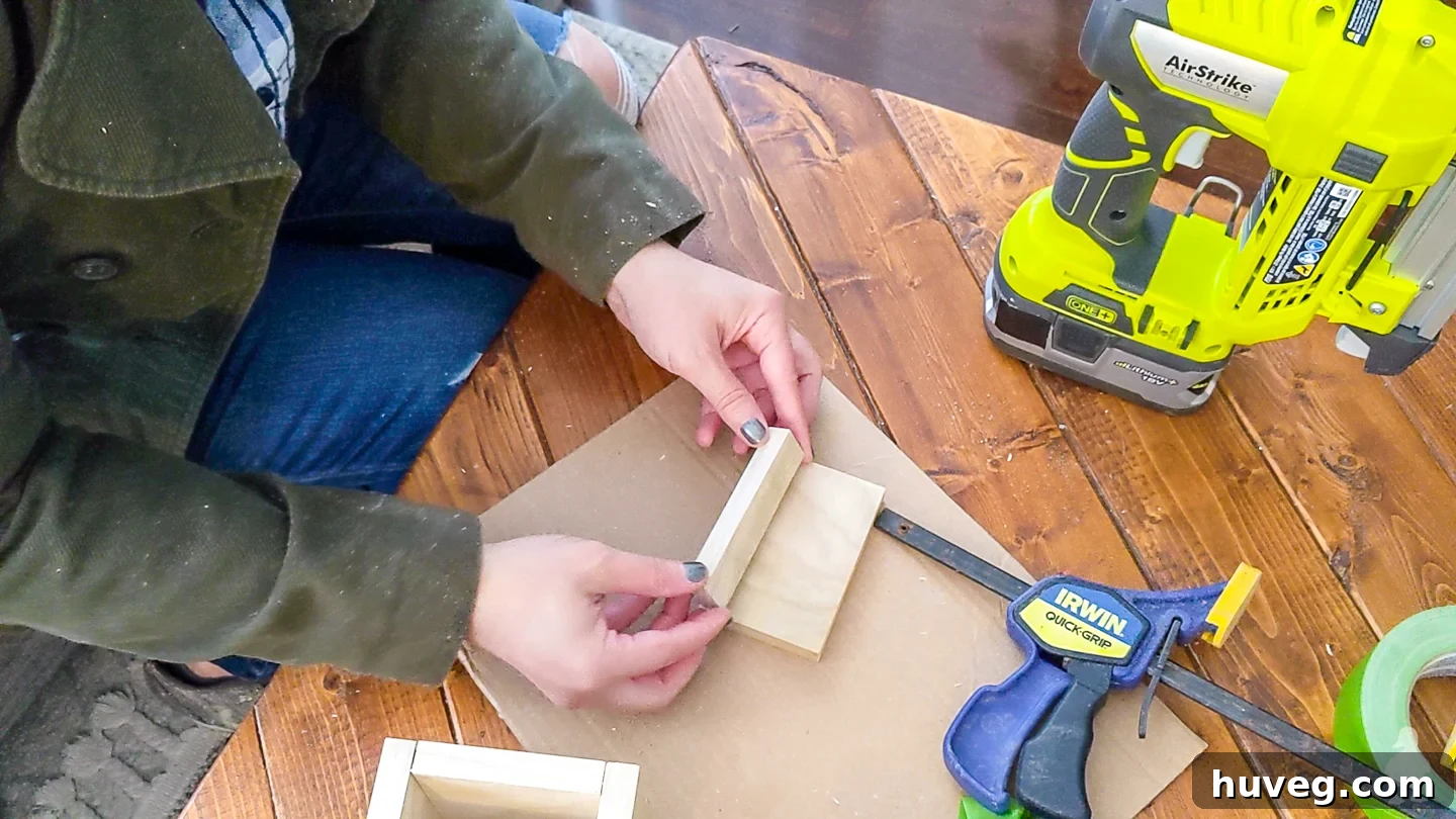 Wood pieces cut for the business card holder component