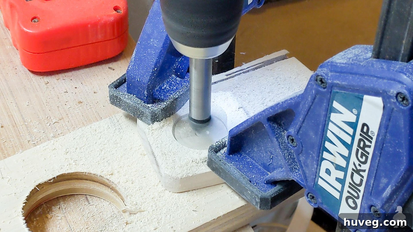 drill hole through the middle of the ornament