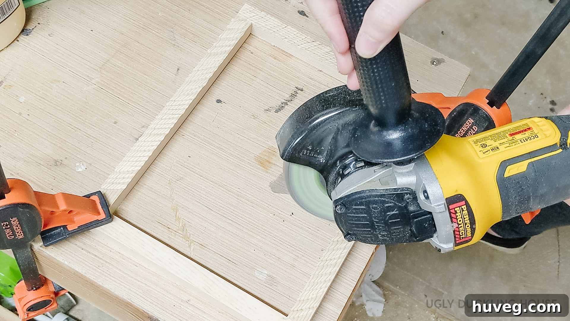 carving frame to add texture to sign