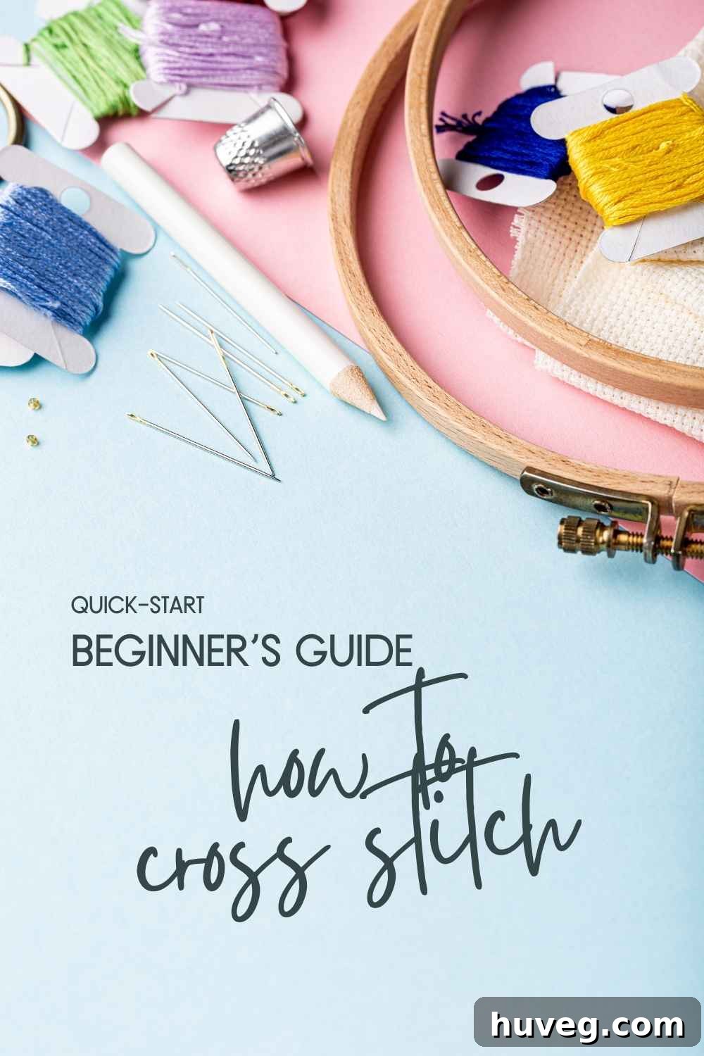 a beginner's quick guide to how to cross stitch